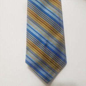 elegant yellow and blue Rhodia striped acrylic men's tie